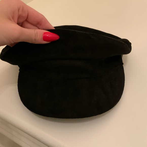 LACK OF COLOUR Lola Black Suede Conductor Cap Women’s LIKE NEW Worn 1X One Size - Picture 7 of 16